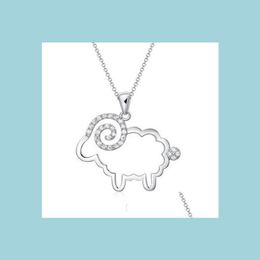 Pendant Necklaces Hollow Out Sheep Pendant Necklace Alloy Sier Elegant Animal Jewellery Nice Gift Lucky Wedding Necklaces Drop Delivery Dh6Xu