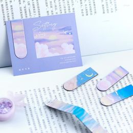 Creative Star Sea Oil Painting Bookmark Art Starry Sky Series Magnetic Book Clip Student Reading Mark Label Stationery Supplies