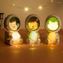 Night Lights LED Astronaut Light Cute Pet Galaxy Projector Guardian Star Home Bedroom Table Decorative Kids Gift