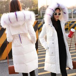 Women's Down Parkas Fashionable High Quality hooded down coat ladies Parker Jacket Large Collar Trim Winter Top Warm Fur Lined Coats T220928