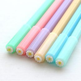 Fresh Flower Cap Candy Color Gel Pen Rollerball School Office Student Stationery Writing Signing Kids Gift 0.5mm Black