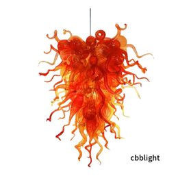 Contemporary Mouth Blown Glass Chandelier Lamps AC 110V 240V Borosilicate Murano Style Glass Chandeliers Duplex Building Apartment Staircase Decor LR011