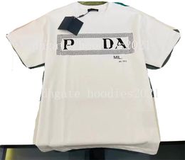 2022ss Designer Tide T Shirts Chest Letter Laminated Print Short Sleeve High Street Loose Oversize Casual T-shirt 100% Pure Cotton Tops Men and Women S-5XL 766684433