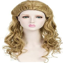 Popular Lady Long Shaggy Layered Blonde Full Syntheti Women's Cosplay Party Wigs