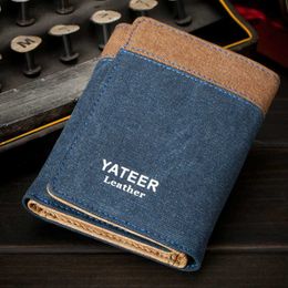 Wallets Retro Men's Wallet Business ID Card Holders Purse Small Leather Card Wallets Short Bifold Wallet for Men Slim Purses Male Wallet L220929