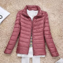 Womens Down Parkas Women Winter Coat Autumn Ultralight Duck Down Jacket for Women Slim Puffer Jacket Portable Outerwear Windproof Down Coat 220929