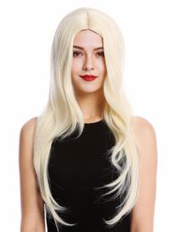Popular Wig Ladies Women Long Smooth Middle Part Light Blonde wig