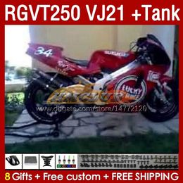 Fairings Kit & Tank For SUZUKI RGVT250 SAPC VJ21 RGV-250CC 88-89 Bodyworks 159No.41 RGVT-250 RGV-250 RGV250 88 89 RGVT RGV 250 CC 250CC 1988 1989 Fairing Kit lucky red blk