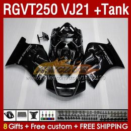 Fairings Kit & Tank For SUZUKI RGV250 SAPC VJ21 RGVT250 RGV-250CC 88 89 Bodywork 159No.1 RGVT-250 RGV-250 Panel RGVT RGV 250 CC 250CC 1988 1989 Fairing Kit glossy black