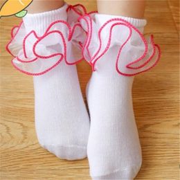 Kids Lace ruffle Socks Baby Girls Cotton Three-dimensional Sock infant Toddler sock Children Clothing Christmas Gift Fashion Hot 16colors