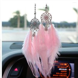 Interior Decorations Car Accessoriesdecoration Creative Rearview Mirror Catcher Pendant Double Feather Accessories Woman Detail Products