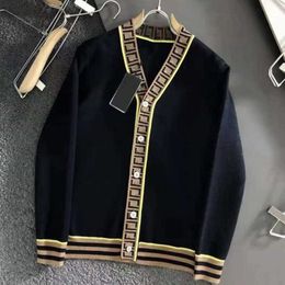 Tasarımcı Sweater Erkek Çift F İşlemeli Örme Vazın Vazı Yün Sweater Adam Gündelik Ceket Kadınlar Ceket