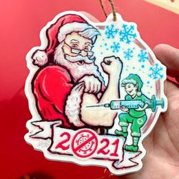 Christmas Decorations Santa Claus Hanging Pendants For Tree Acrylic Ornament Charms DIY Xmas Party Home Decors Navidad