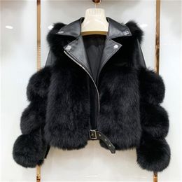 Womens Fur Faux Real Coats With Genuine Sheepskin Leather Wholeskin Natural Jacket Outwear Luxury Women Winter 220929