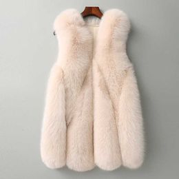 Women's Fur Faux HJQJLJLS 2021 Winter New Women Pink Long Vest Fluffy Jacket Female Slim Fake Coat High Quality Gilet T220928