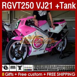 Fairings Kit & Tank For SUZUKI RGV250 SAPC VJ21 RGVT250 RGV-250CC 88 89 Bodywork 159No.06 RGVT-250 RGV-250 Panel RGVT RGV 250 CC 250CC 1988 1989 Fairing Kit pink glossy