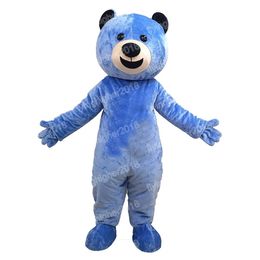 Halloween Blue Bear Mascot Costume Cartoon Character Outfit Suit Christmas Carnival Adults Size Birthday Party Outdoor Outfit for Men Women