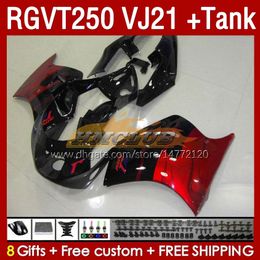 Fairings Kit & Tank For SUZUKI RGV250 SAPC VJ21 RGVT250 RGV-250CC 88 89 Bodywork 159No.21 RGVT-250 RGV-250 Panel RGVT RGV 250 CC 250CC 1988 1989 Fairing Kit red flames