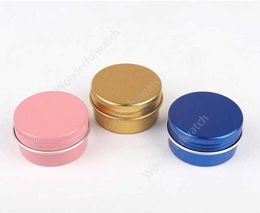 Metal Aluminium Bottle Tins Lip Balm Containers White Gold Black 30g Empty Jars Screw Top Tin Cans 3920pcs DAW491