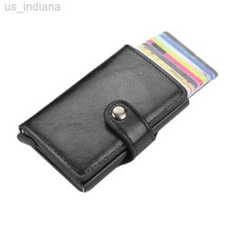 Wallets Men's Wallet Anti-demagnetization Card Holder Rfid Bank Card anti-theft Smart Wallet Aluminium Alloy Card Holder L220929