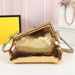 Luxury Designer F Buckle Sequin Bags Leather Clutches Crossbody Bags Totes Wallets Evening Bags