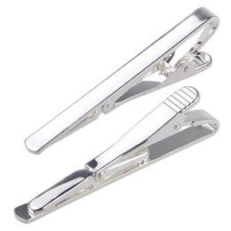 Simple Tie Clips Business Suits Shirt Necktie Tie Bar Clasps Silver Fashion Jewellery for Men RRB15907