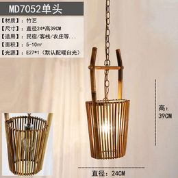 Pendant Lamps Restaurant Wood Bamboo Light Personality Creativity Rural Teahouse El Bar Decorative Handmade Chandelier