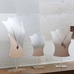 Jewellery Pouches 3D Acrylic Mannequin Necklace Display Holder Bust Stand Pendant Chain Chokers Lockets Earrings Storage Organiser