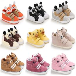 First Walkers Classic Baby Shoe Boy Girl Cute Animal Face Casual Flat Sneaker Ankle Boot Cotton Non-slip Warm Walking Shoes