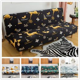 Chair Covers Christmas Deer Elastic Sofa Bed Cover without Armrest Spandex Tight Wrap Folding Slipcover Furniture Protector for Living Room 220929