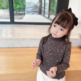 Shirts Autumn And Winter Children's Korean Long-Sleeved T-shirt Baby Girl's Half-Collar Undershirt