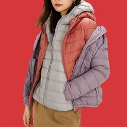 Womens Down Parkas CHYAOWU 90% White Duck Down Lightweight Womens Winter Down Jackets Hooded Large Size Solid Feather Coats Woman Winter 220929