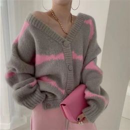 Womens Sweaters Sweaters for Women Aesthetic Cute Knitted Crochet Tops Thick Cardigans Woman Y2k Harajuku Autumn Winter Vintage Korean Fashion 220929