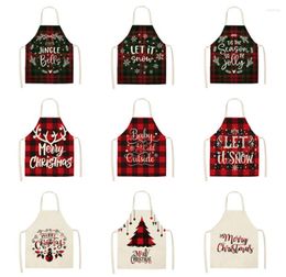 Christmas Decorations 100pcs Linen Merry Apron For Home Kitchen Accessories Navidad Year Gifts