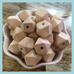 Wood 10 12Mm Wood Geometric Beads Natural Unfinished For Jewellery Making Diy Accessories Wooden Necklace Wholesale 100Pcs Drop Delivery Dhopi