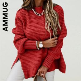 Womens Sweaters Ammug Y2K Knitted Warm Korean Vintage Sexy Soft Elegant Basic Clothing 220929