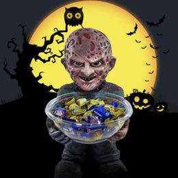 Decorative Objects Horror Movie Gnomes Movie Dwarf Statue Resin Nightmare Gnome Figurine with Candy Bowl Holder Halloween Home Decoration 220928
