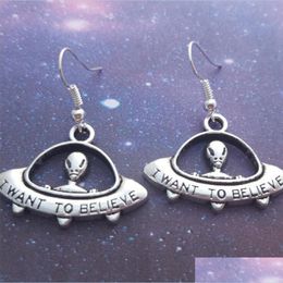 Dangle Chandelier Et Alien Ufo Space Astronomy Alternative Creative Street Bundy Earrings Charm Pendant Hip Hop Earring Jewellery Fo Otdid