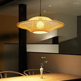 Pendant Lamps Bamboo Woven Chandelier Chinese Art Rattan El Restaurant Home Stay Shop Commercial Japanese Silent Wind