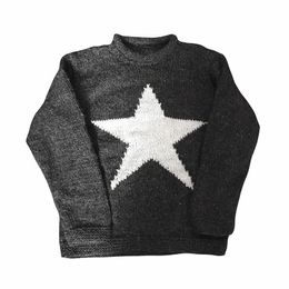 Men's Sweaters Men's Fall Winter Sweater Loose Stars Old Washed Grey Retro Vintage Knit Sweater Fall Cotton Pullover Unisex EMO Y2K 220928