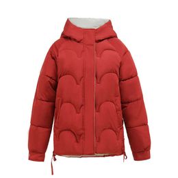 Women's Down Parkas Winter 2021 New Red yellow Style Cotton-padded Jacket Women Short Korean Style Down Padded Jacket Women's Bread coat T220928