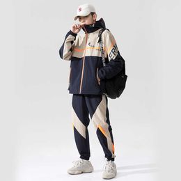 Men's Tracksuits Fashion 2 Pieces Sets Mens Fashion Cargo Tracksuit Men With Pockets Military Jackets And Elastic Waist Pants Suit Male Set G220927