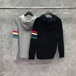 Tb Tnom Sweatshirt Autumn Winter Fashion Brand Hoodies Clothing Multicolor Boutique 4-bar Stripe Jersey Hoodie Coats Tops 75