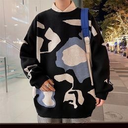 Mens Sweaters Crewneck Sweaters Men Fashion Clothing Japan Style Streetwear Knitted Sweaters Men Warm Pullover Jumpers Designed Pattern 220929