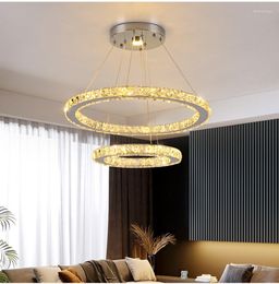 Pendant Lamps Luxury Art Crystal Chandeliers Led Mordern Lamp Stainless Steel Home Deco Hanging Suspension Luminaire