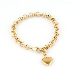 Bracelets de charme Pingente de ouro pingente de ouro Pulseira de aço inoxidável para feminino Padlock Gift