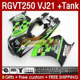 Fairings Kit & Tank For SUZUKI RGV250 SAPC VJ21 RGVT250 RGV-250CC 88 89 Bodywork 159No.28 RGVT-250 RGV-250 Panel RGVT RGV 250 CC 250CC 1988 1989 Fairing Kit green stock