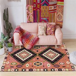 Carpets Bohemian Geometric Ethnic Style Carpet For Living Room Bedroom Rugs Reddish Brown Rectangle Area Home Floor Door Mat