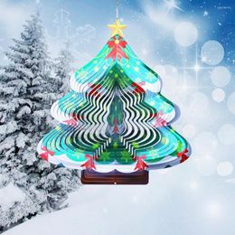 Christmas Decorations Wind Spinner 3D Stainless Steel Tree Shape Chime Metal Decoration Indoor Outd 0929