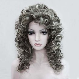 Women Spiral Curls Fluffy Half Full Headband Natural Hair Cosplay Wigs